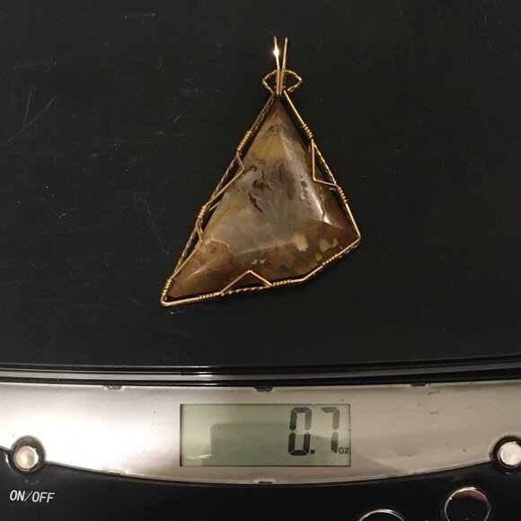 Unique Pendant Handmade Scenic Agate Freeform - Picture 8 of 8